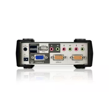 ATEN 2-pordiline USB - PS/2 VGA KVM-lüliti heli ja USB 2.0 jaoturiga (KVM-kaablid kaasas)