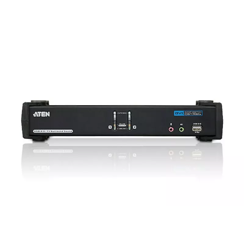ATEN 2-Port USB DVI Dual Link KVM Switch with Audio & USB 2.0 Hub (KVM cables included)