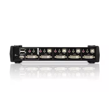 ATEN 4-Port USB DVI Dual Link KVM Switch koos heli ja USB 2.0 jaoturiga (KVM-kaablid kaasas)
