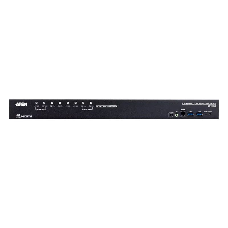 ATEN 8-pordiline USB 3.0 4K HDMI KVM-lüliti, 4096 x 2160 pikslit, 4K Ultra HD, 9.77 W, must
