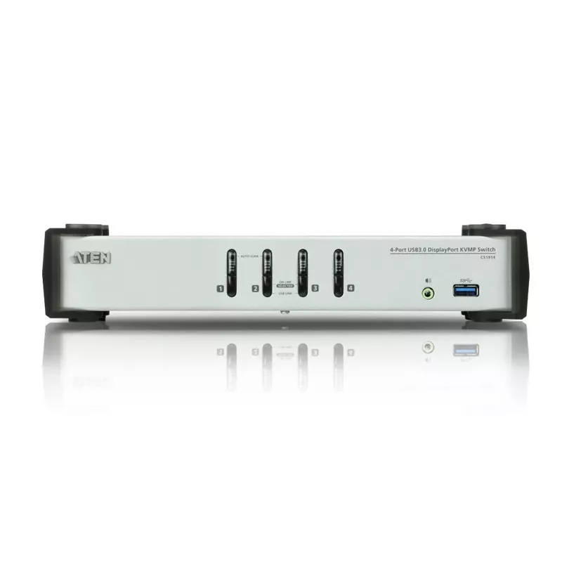 ATEN 4-pordiline USB 3.1 Gen 1 DisplayPort 1.1 KVMP™ lüliti kõlariga (KVM-kaablid kaasas)