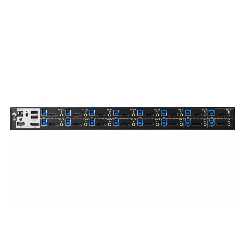ATEN 16-pordiline USB 3.0 4K DisplayPort KVM-lüliti, 4096 x 2160 pikslit, 4K Ultra HD, 26.66 W, must