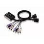 ATEN 2-pordiline USB DVI KVM-lüliti heliga, 1920 x 1200 pikslit, WUXGA, 1,9 W, must