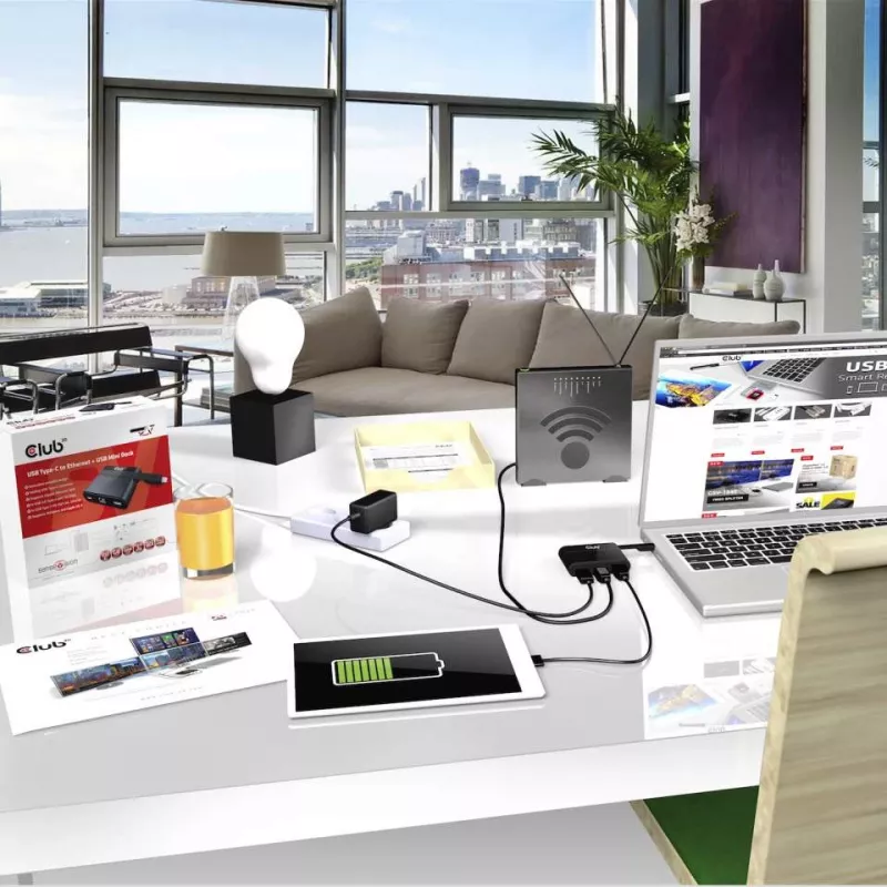 CLUB3D USB Type-C to Ethernet + USB 3.0 + USB Type-C Charging Mini Dock