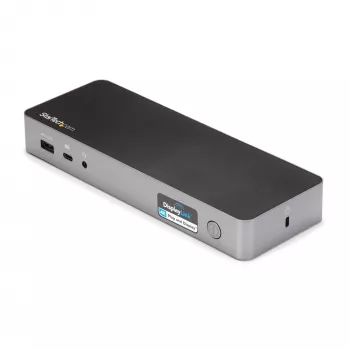 StarTech.com Universaalne sülearvuti dokkimisjaam, hübriid USB-C ja USB-A dokk, kahekordne 4K DP ja HDMI, 60W PD, Mac / Windows / Chrome OS, 4x USB 5Gbps jaotur, GbE