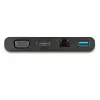 StarTech.com USB-C multipordiadapter HDMI, VGA, Gigabit Etherneti ja USB 3.0-ga - USB-C 4K HDMI või 1080p VGA mini dokkjaotur - USB USB-C reisidokkimisjaam USB-C sülearvutitele
