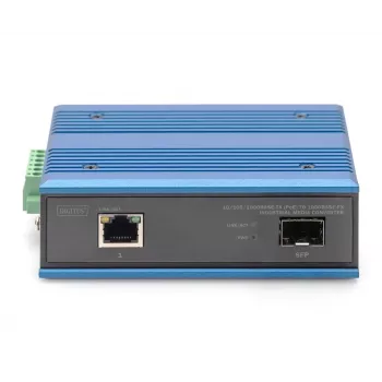 Digitus meediumimuundur 10/100/1000Base-TX PoE 1000Base-FX-le 1000 Mbit/s