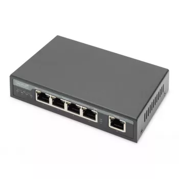 Digitus 4 pordiga Gigabit 4PPoE pikendaja 802.3at 60W Must