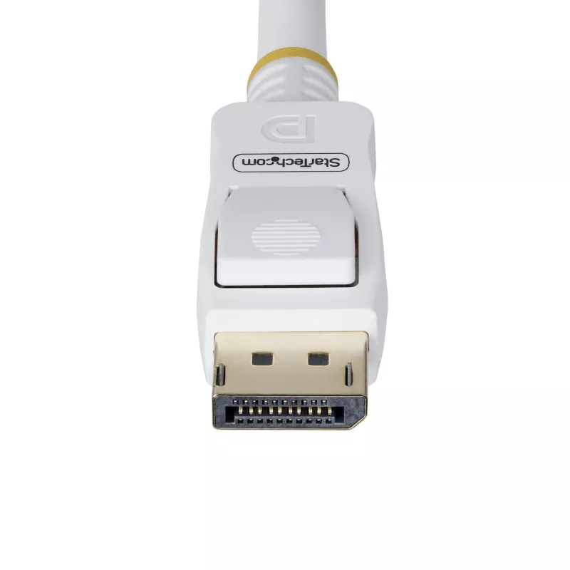 StarTech.com 3 m valge VESA-sertifikaadiga DisplayPort 1.2 kaabel, 4K 60 Hz, 21,6 Gbit/s, lukustuvate DP-pistikutega, DP 1.2 DisplayPort-kaabel, DP monitori juhe, M/M
