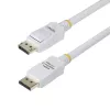 StarTech.com 3 m valge VESA-sertifikaadiga DisplayPort 1.2 kaabel, 4K 60 Hz, 21,6 Gbit/s, lukustuvate DP-pistikutega, DP 1.2 DisplayPort-kaabel, DP monitori juhe, M/M