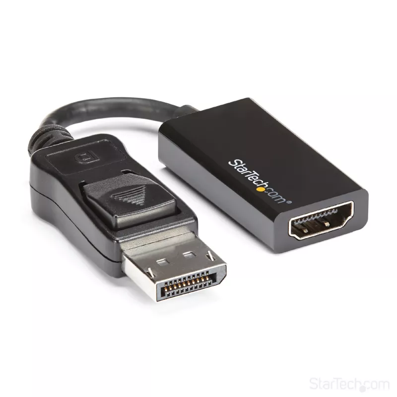 StarTech.com DisplayPort-HDMI-adapter - 4K 60Hz aktiivne DP 1.4-HDMI 2.0 videomuundur - DP-HDMI monitori/teleri/kuvari kaabeladapter, dongel - lukustuv DP-pistik