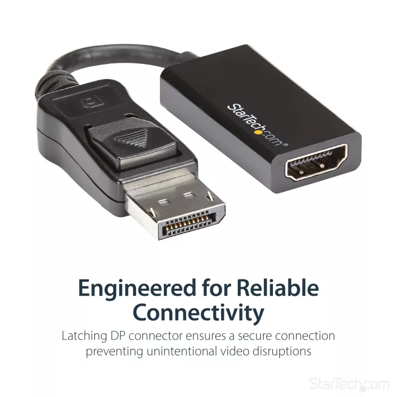 StarTech.com DisplayPort-HDMI-adapter - 4K 60Hz aktiivne DP 1.4-HDMI 2.0 videomuundur - DP-HDMI monitori/teleri/kuvari kaabeladapter, dongel - lukustuv DP-pistik