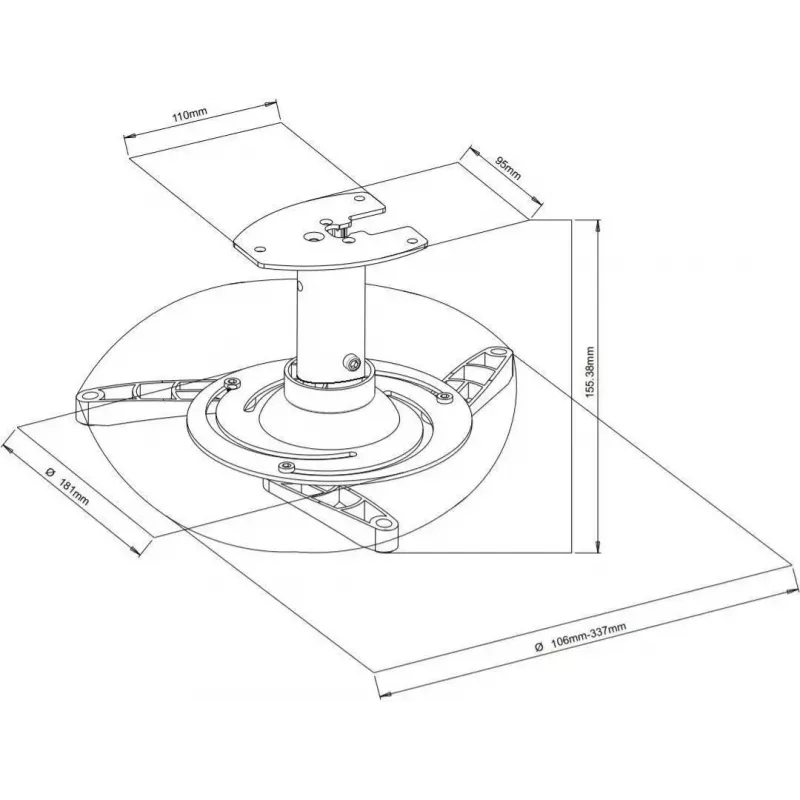 Vivolink VLMC101-H projektorikinnitus Lagi Valge