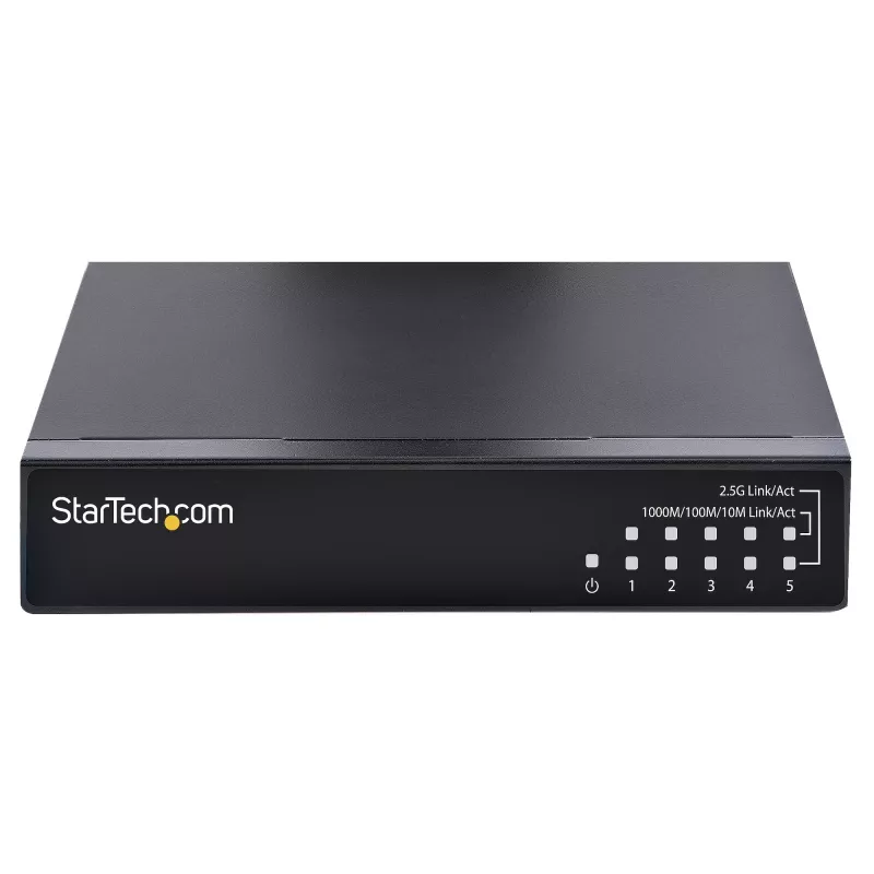 StarTech.com Haldamata 2.5G kommutaator - 5 pordiga gigabitine kommutaator - 2.5GBASE-T haldamata Etherneti kommutaator - Etherneti jaotur - DIN-liistule või seinale paigaldatav - multi-gigabitine - Auto-MDIX - 9K jumbo