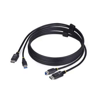 StarTech.com 6 jala (1,8 m) DisplayPort ja USB 5 Gbit/s KVM-kaabel, 4K 60 Hz, universaalselt ühilduv DP 1.2/USB 3.0 kombokaabel KVM-lülititele