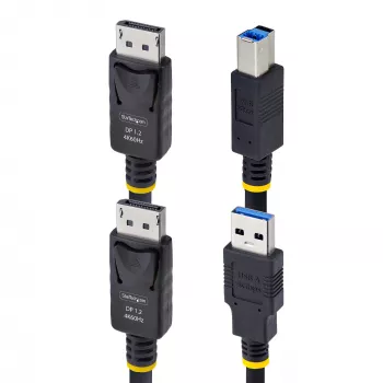 StarTech.com 6 jala (1,8 m) DisplayPort ja USB 5 Gbit/s KVM-kaabel, 4K 60 Hz, universaalselt ühilduv DP 1.2/USB 3.0 kombokaabel KVM-lülititele