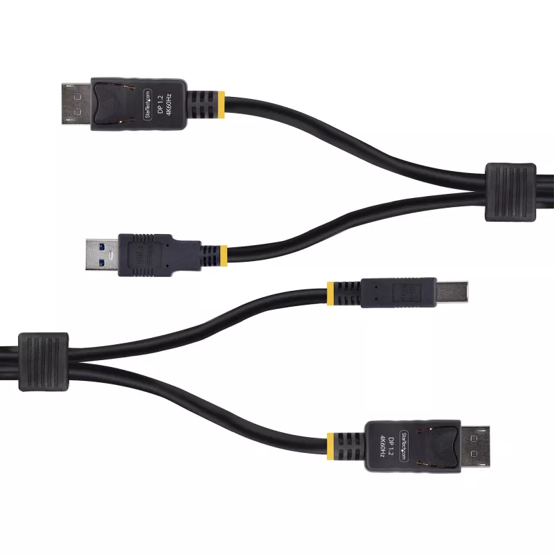 StarTech.com 6 jala (1,8 m) DisplayPort ja USB 5 Gbit/s KVM-kaabel, 4K 60 Hz, universaalselt ühilduv DP 1.2/USB 3.0 kombokaabel KVM-lülititele