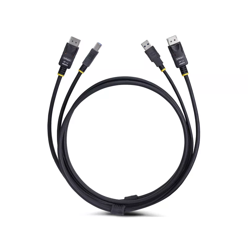 StarTech.com 6 jala (1,8 m) DisplayPort ja USB 5 Gbit/s KVM-kaabel, 4K 60 Hz, universaalselt ühilduv DP 1.2/USB 3.0 kombokaabel KVM-lülititele