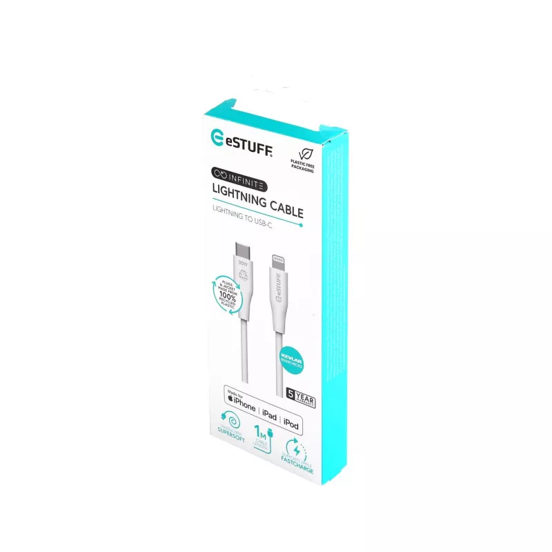 Lightning kaabel eSTUFF ES602170 1m USB C 2,4 A 5 V GRS-sertifitseeritud