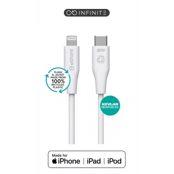 Lightning-kaabel eSTUFF ES602270 3m USB C 2.4A valge