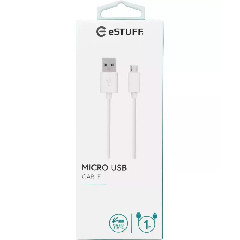 eSTUFF ES603007 USB-kaabel USB 2.0 1 m USB A – Micro-USB B valge