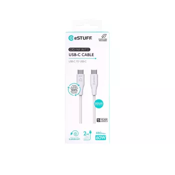 USB-kaabel eSTUFF ES604270 2m USB C Valge USB 2.0 0,48 Gbit/s