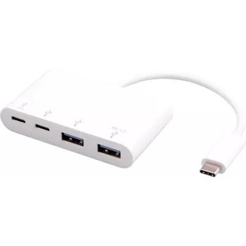 USB-jaotur eSTUFF USB-C 2-le USB 3.0-le ja 2-le USB-C 3.1-le 10000 Mbit/s valge