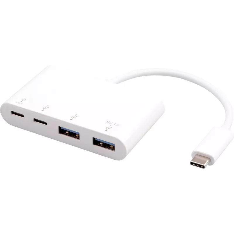 USB-jaotur eSTUFF USB-C 2-le USB 3.0-le ja 2-le USB-C 3.1-le 10000 Mbit/s valge