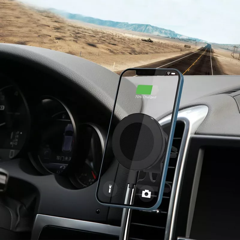 eSTUFF ES638130 mobiilseadme laadija nutitelefonile Alumiinium Sigaretisüütaja Juhtmevaba laadimine Kiirlaadimine Auto