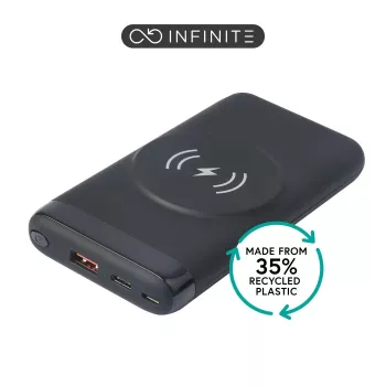 eSTUFF ES641042 akupank Liitiumpolümeer (LiPo) 10000 mAh Juhtmevaba laadimine Must