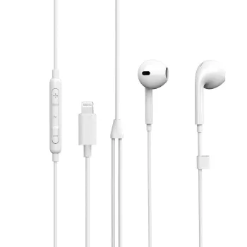 eSTUFF kõrvasisesed kõrvaklapid Apple'i seadmetele, juhtmega, kõned/muusika, 90 g, kõrvaklapid, valge