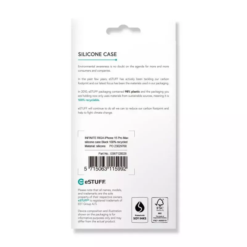 eSTUFF ES67120028 mobiiltelefoni ümbris 17 cm (6.7 tolli) kaas Must