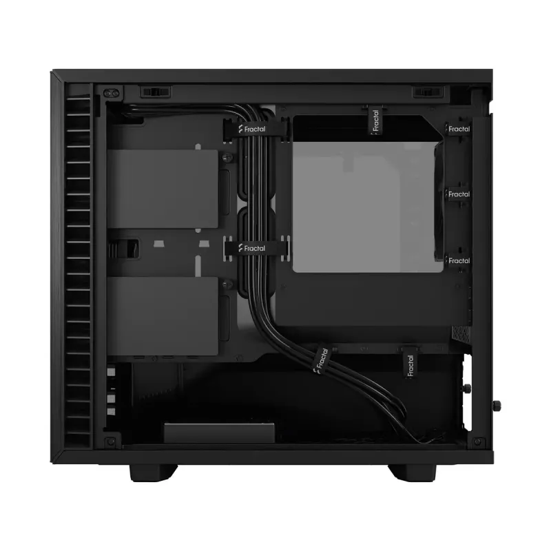 PC korpus Fractal Design Define 7 Nano Must — Mini-ITX/Mini-DTX, ATX toiteplokk, karastatud klaas, 205×399×361 mm