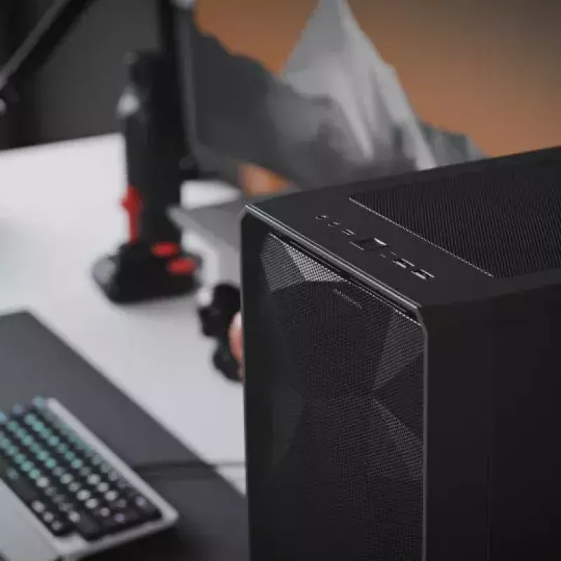 PC Tower Case Fractal Design Meshify 2 Compact — valge, toetab ATX toiteplokki, 2x140 mm ees, 1x120 mm taga, 2,5 tolli/3,5 tolli draive, 210×424×475 mm