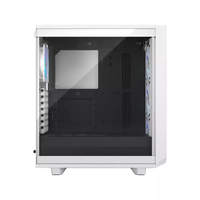 PC case Fractal Design Meshify 2 Compact RGB Valge — ATX/mikroATX/Mini-ITX, toetab 3x120 mm esiosa + 1x120 mm tagumine, 2,5-tollised/3,5-tollised kettad