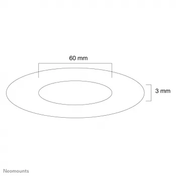 Neomounts FPMA-CRS6 laekate - diameeter 60 mm, hõbedane, plastik, lagi, 3 mm, 6 cm, 1 tk
