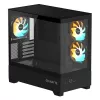 GIGABYTE C201 PANORAMIC arvutikorpus - Mid Tower, m-ATX, 360 mm radiaatori tugi, 3 eelpaigaldatud ventilaatorit, USB 3.0, RGB Fusioni tugi