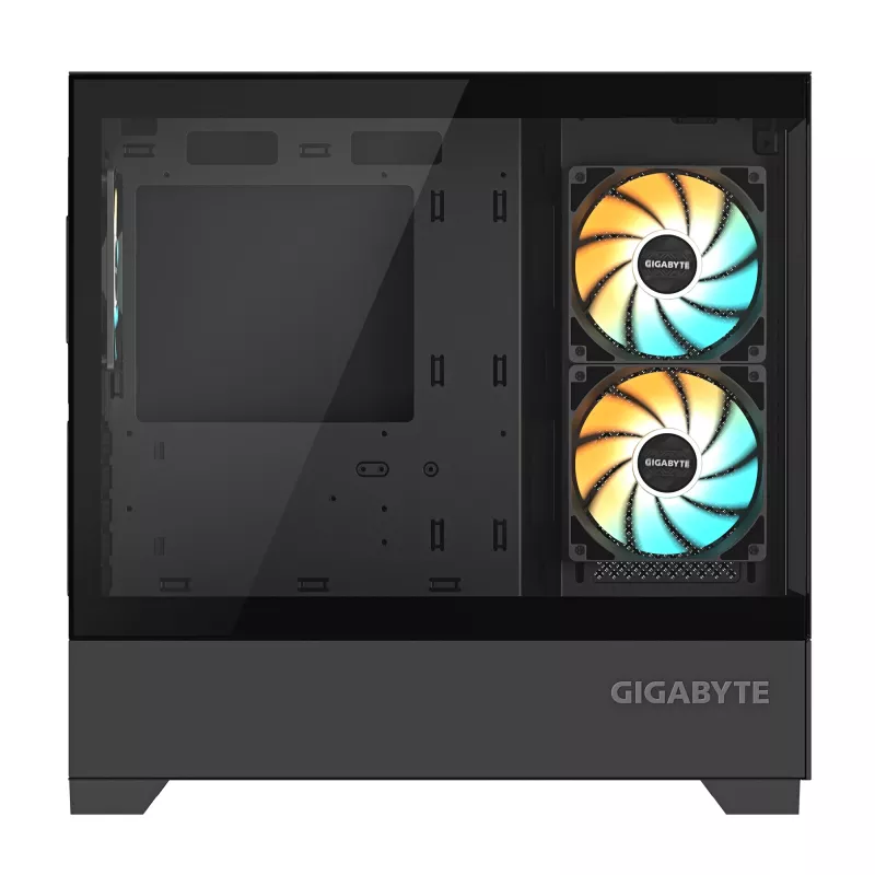 GIGABYTE C201 PANORAMIC arvutikorpus - Mid Tower, m-ATX, 360 mm radiaatori tugi, 3 eelpaigaldatud ventilaatorit, USB 3.0, RGB Fusioni tugi