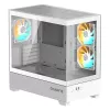 GIGABYTE C201 PANORAMIC ICE PC-korpus – kesktorn, m-ATX, 360 mm radiaatori tugi, 3 eelpaigaldatud ventilaatorit, USB 3.0, RGB Fusioni tugi