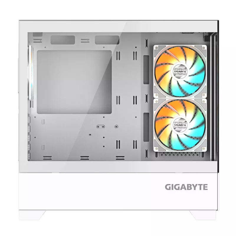 GIGABYTE C201 PANORAMIC ICE PC-korpus – kesktorn, m-ATX, 360 mm radiaatori tugi, 3 eelpaigaldatud ventilaatorit, USB 3.0, RGB Fusioni tugi