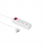 Microconnect GRU003W-SWITCH toitepikendus 1,5 m 3 vahelduvvoolu pistikupesa Siseruumides Valge