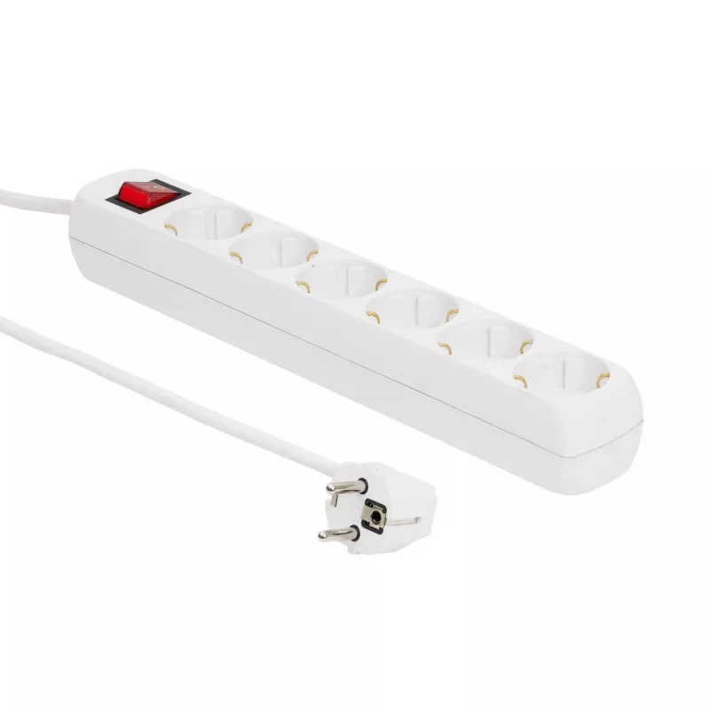 Microconnect GRU00610W pikendusjuhe 10 m 6 vahelduvvoolupistikupesa Siseruumides Valge