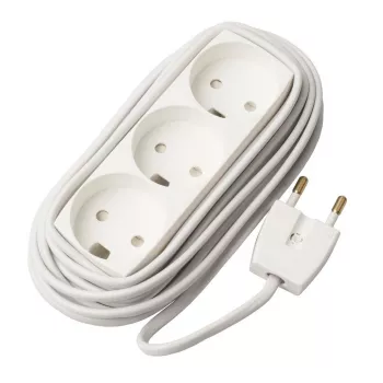 Toitepikenduskaabel MicroConnect GRUELU3H050 5m 3 vahelduvvoolupesa Valge