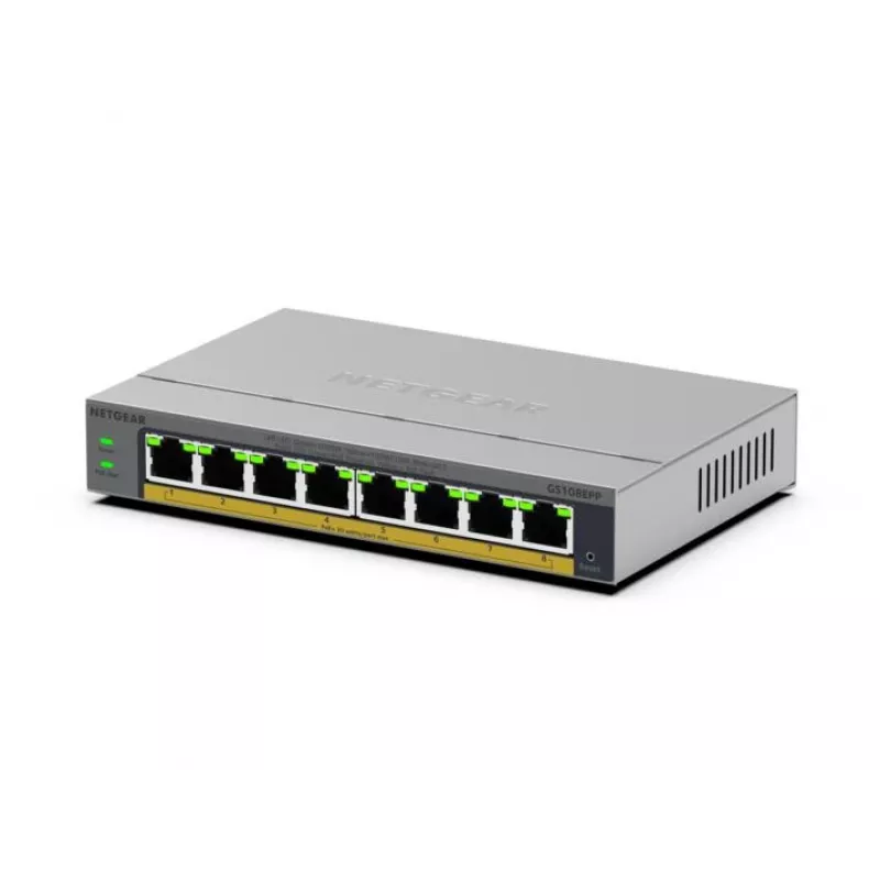 NETGEAR GS108EPP Haldamata Gigabit Ethernet (10/100/1000) Power over Ethernet (PoE) Laua-/seinakinnitusega Hall