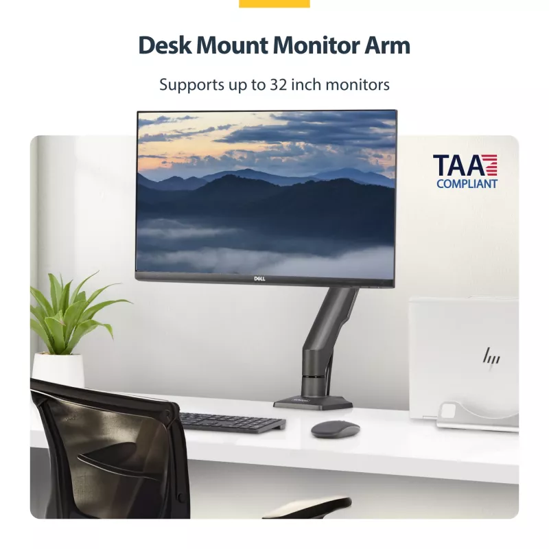 StarTech.com lauakinnitusega monitori käsi, kuni 32-tollisele ekraanile, max 10 kg, VESA 75x75/100x100, C-kinnitus, täielikult liigendatav, mehaaniline vedru, TAA vastavuses