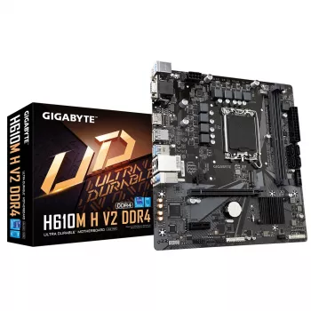 GIGABYTE H610M H V2 DDR4 emaplaat – toetab Intel Core 14. põlvkonna protsessoreid, 6+1+1 hübriidne digitaalne VRM, kuni 3200 MHz DDR4 (OC), 1xPCIe 3.0 M.2, GbE LAN, USB 3.2 Gen 1