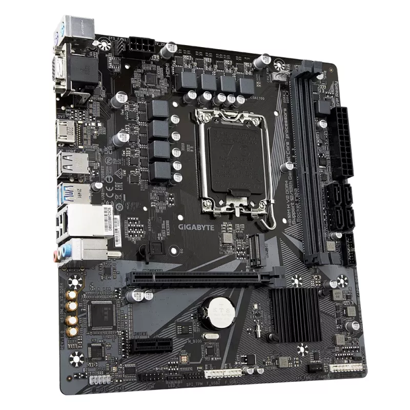 GIGABYTE H610M H V2 DDR4 emaplaat – toetab Intel Core 14. põlvkonna protsessoreid, 6+1+1 hübriidne digitaalne VRM, kuni 3200 MHz DDR4 (OC), 1xPCIe 3.0 M.2, GbE LAN, USB 3.2 Gen 1
