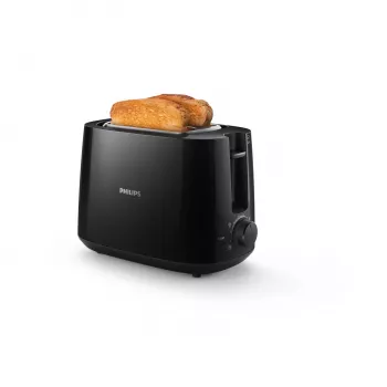 Philips Daily Collection HD2581/90 röster, 2 viilu(le), must, plastik, pöördnupp, 830 W, 220-240 V