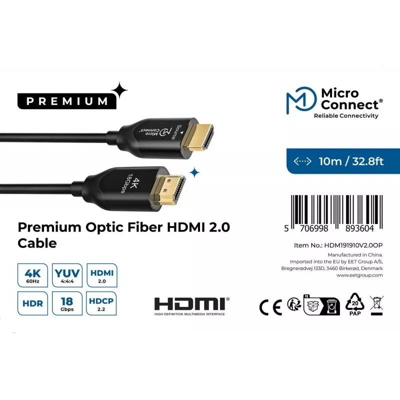 Microconnect Premium Optic HDMI kaabel 10m