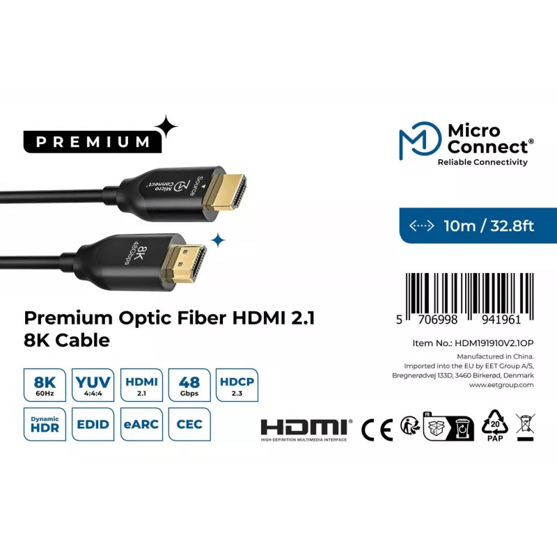 Microconnect Premium Optic HDMI kaabel 10 m
